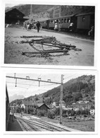 SUISSE TAVANASA BREIL BRIGELS - VUE DE TRAIN ET DE LA GARE - LOT DE 2 PHOTOS - Orte