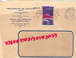 MONACO-MARCOPHILIE TIMBRE 15 F-   - 1955 - Poststempel