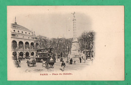 75 Paris Place Du Chatelet Carte Precurseur Avec Tram Tramway  ( Passy / Hotel De Ville ) - Transporte Público