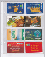 LOT DE 10 CARTES TELEPHONIQUES : Thé,orangina,oasis,buitoni,schweppes ,tic Tac,suc Des Vosges - Levensmiddelen