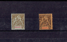 TP COLONIES FRANCAISES - MOHELI - N°12/13 - X - 1906 - Nuevos