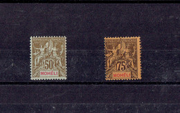 TP COLONIES FRANCAISES - MOHELI - N°12/13 - X - 1906 - Unused Stamps