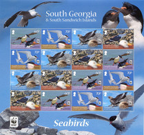 ANTARCTIQUE - Géorgie Du Sud 2012 Oiseaux Marins - Yv. 546/549 ** Feuille - Unused Stamps