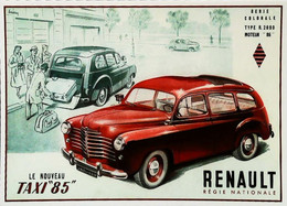 ●█● Automobile RENAULT PRAIRIE COLORALE 85 TAXI Série Coloniale  -  Cpm Publicité - Taxis & Droschken