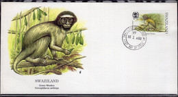 Swaziland - FDC - 1989 - Green Monkey - Cercophitecus Aethiops - A1RR2 - Monkeys