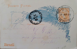 A) 1894, BRAZIL, POSTAL STATIONARY, FROM RIO DE JANEIRO TO FEDERAL CAPITAL - BRASILIA, LIBERTY STAMP - Storia Postale