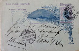 A) 1896, BRAZIL, POSTAL STATIONARY, FROM BAHIA TO GERMANY, SHIFTED, BREAD OF SUGAR STAMP - Altri & Non Classificati