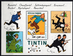 2000 Francia, Giornata Del Francobollo Tintin, Foglietto, Serie Completa Nuova (**) - Blocs Souvenir