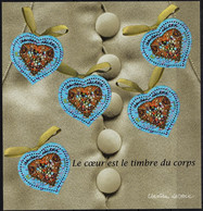 2001 Francia, Francobolli Augurali Cuore San Valentino, Foglietto, Serie Completa Nuova (**) - Blocs Souvenir