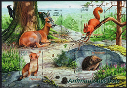 2001 Francia, Natura Di Francia Animali Del Bosco, Foglietto, Serie Completa Nuova (**) - Blocs Souvenir