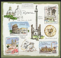 2002 Francia, Capitali Europee Roma, Foglietto, Serie Completa Nuova (**) - Blocs Souvenir