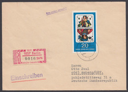 Mi-Nr. 1Ax, "1057 Berlin", Auf Brief Mit Einlieferungsschein, 1968 - Covers & Documents