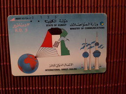 Phonecard Kuwait K.D. 3  Used Rare - Kuwait