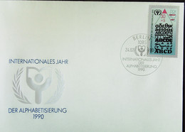 DDR: FDC-Brief Mit ABC-Marke U SoStpl. Berlin 1085 "Internationales Jahr Der Alphabetisierung 1990" V. 24.7.90 MiNr:3353 - 1981-1990