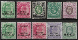 SOMALILAND 1903 - 1921 ALL DIFFERENT SELECTION INCLUDING AN UNLISTED VARIETY UNMOUNTED MINT/ MOUNTED MINT Cat £27+ - Somaliland (Herrschaft ...-1959)