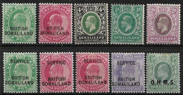 SOMALILAND 1903 - 1921 ALL DIFFERENT SELECTION INCLUDING AN UNLISTED VARIETY UNMOUNTED MINT/ MOUNTED MINT Cat £27+ - Somalilandia (Protectorado ...-1959)