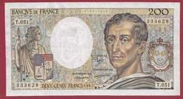 200 Francs "Montesquieu" 1987------ALPH T.51-----DANS L ETAT - 200 F 1981-1994 ''Montesquieu''