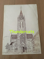 ORIGINELE GROTE TEKENING DOOR PAUL GHYSELEN GHIJSELEN 1992  AVELGEM ST MARTINUSKERK - Dessins