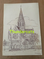 ORIGINELE GROTE TEKENING DOOR PAUL GHYSELEN GHIJSELEN 1992  KORTRIJK ST JANSKERK - Dessins