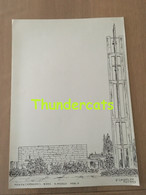 ORIGINELE GROTE TEKENING DOOR PAUL GHYSELEN GHIJSELEN 1993  MENEN REKKEM KERK H MAAGD MARIA - Dessins