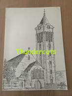 ORIGINELE GROTE TEKENING DOOR PAUL GHYSELEN GHIJSELEN 1993 ROESELARE H HARTKERK - Dessins