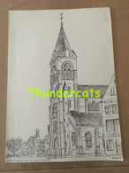 ORIGINELE GROTE TEKENING DOOR PAUL GHYSELEN GHIJSELEN 1993 WEVELGEM ST HILARIUSKERK - Dessins