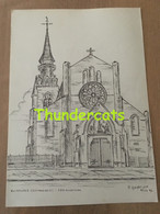 ORIGINELE GROTE TEKENING DOOR PAUL GHYSELEN GHIJSELEN 1993 RUISELEDE DOOMKERKE CAROLUSKERK - Dessins