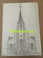 ORIGINELE GROTE TEKENING DOOR PAUL GHYSELEN GHIJSELEN 1993 DENTERGEM O L VROUWKERK - Dessins