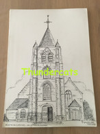 ORIGINELE GROTE TEKENING DOOR PAUL GHYSELEN GHIJSELEN 1993 KORTRIJK HEULE ST EUTROPIUSKERK - Dessins