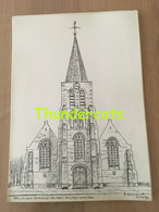 ORIGINELE GROTE TEKENING DOOR PAUL GHYSELEN GHIJSELEN 1993 ROESELARE RUMBEKE BEITEM ST GODELIEVEKERK - Dessins