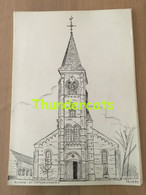 ORIGINELE GROTE TEKENING DOOR PAUL GHYSELEN GHIJSELEN 1993 KUURNE ST KATHARINAKERK - Dessins