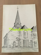 ORIGINELE GROTE TEKENING DOOR PAUL GHYSELEN GHIJSELEN 1992 BELLEGEM KORTRIJK ST AMANDUSKERK - Dessins