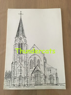 ORIGINELE GROTE TEKENING DOOR PAUL GHYSELEN GHIJSELEN 1992 LAUWE MENEN ST BAVOKERK - Dessins