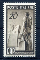 1949 REP. IT. N.603 MNH ** ERP 20 Lire Bruno - 1946-60: Nuovi