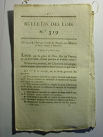 BULLETIN DES LOIS De 1822 - PENSIONS AUX MEDECINS ET SOEURS ENVOYES A BARCELONE - Wetten & Decreten