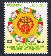 Pakistan 2005 20th Anniversary Of Regional Co-operation Association, MNH, SG 1306 (E) - Pakistan