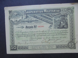 BRESIL - RIO DE JANEIRO 1924 - COOPERATIVA MILITAT DO BRASIL - TITRE DE 1 ACTION DE Rs 50$000 - PEU COURANT - Other & Unclassified