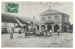 CPA ANIMEE BEAUFORT, ANIMATION SUR LA PLACE, MAIRIE, CAFE RESTAURANT, JURA 39 - Beaufort