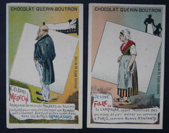 Lot De 2 Chromos - Chocolat Guerin- Boutron - Célèbre Medecin & Jeune Fille De La Campagne - Herold Imp - Guerin Boutron