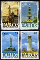 Cuba 2014 Lighthouses Perf Set Of 4 U/M - Altri & Non Classificati