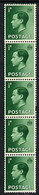 Great Britain 1936 KE8 1/2d Green Vertical Coil Strip Of 5 U/M - Unused Stamps