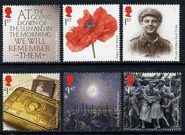 Great Britain 2014 Centenary Of The Great War 1914-18 Perf Set Of 6 U/M - Non Classificati