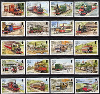 Isle Of Man 1988-92 Manx Railways & Tramways Complete Set Of 20 Values 1p To £1 U/M SG 365-80 - Zonder Classificatie