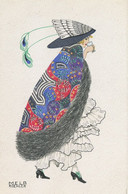 Mela Koehler Art Card BKWI  Beautiful Girl . Champagne . Plume De Paon. Peacock - Koehler, Mela