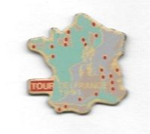 Pin's  Carte  De  France  Verte, Sport  Cyclisme  TOUR  DE  FRANCE  1991 - Cyclisme