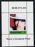 Chartonia (Fantasy) Bob Dylan - Rock's Greatest Poet #4 Perf Deluxe Sheet On Thin Glossy Card Unmounted Mint - Fantasy Labels