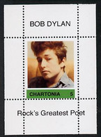Chartonia (Fantasy) Bob Dylan - Rock's Greatest Poet #5 Perf Deluxe Sheet On Thin Glossy Card Unmounted Mint - Fantasy Labels
