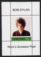 Chartonia (Fantasy) Bob Dylan - Rock's Greatest Poet #6 Perf Deluxe Sheet On Thin Glossy Card Unmounted Mint - Fantasy Labels