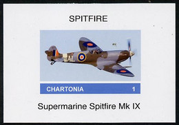 Chartonia (Fantasy) Spitfire Mk IX Imperf Deluxe Sheet On Glossy Card Unmounted Mint - Fantasy Labels