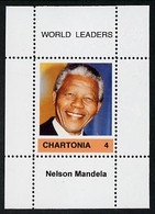 Chartonia (Fantasy) World Leaders - Nelson Mandela Perf Deluxe Sheet On Thin Glossy Card Unmounted Mint - Fantasy Labels